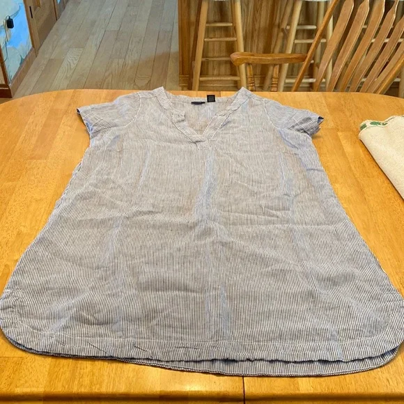 Tahari | Dresses | Tahari 0 Linen Striped Dress Tunic 1x V Neck | Poshmark Tahari | Dresses | Tahari 0 Linen Striped Dress Tunic 1x V Neck | Poshmark